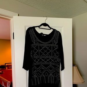 Black beaded front long tunic